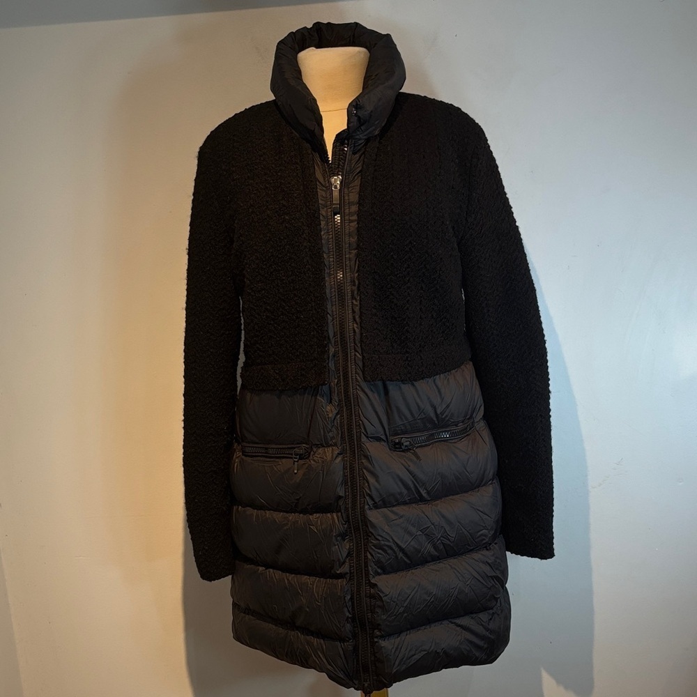 GEOX Women's black wool blend/puffer Jacket size US16 - Picture 2 of 15